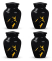 Black and Gold Wolf Urn for Human Ashes - Urn for Adult Mom and Dad