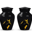 Black and Gold Wolf Urn for Human Ashes - Urn for Adult Mom and Dad