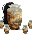 Horse Meadow Cremation Urn for Human Ashes - Memorial Urn for Mom and Dad