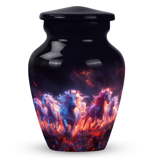 Galloping Horses Cremation Urn for Men - Unique Urn for Loved One