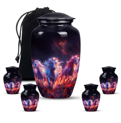 Personalized Horse Cremation Urn for Men - 10-inch, 200 cu in - Yatskia