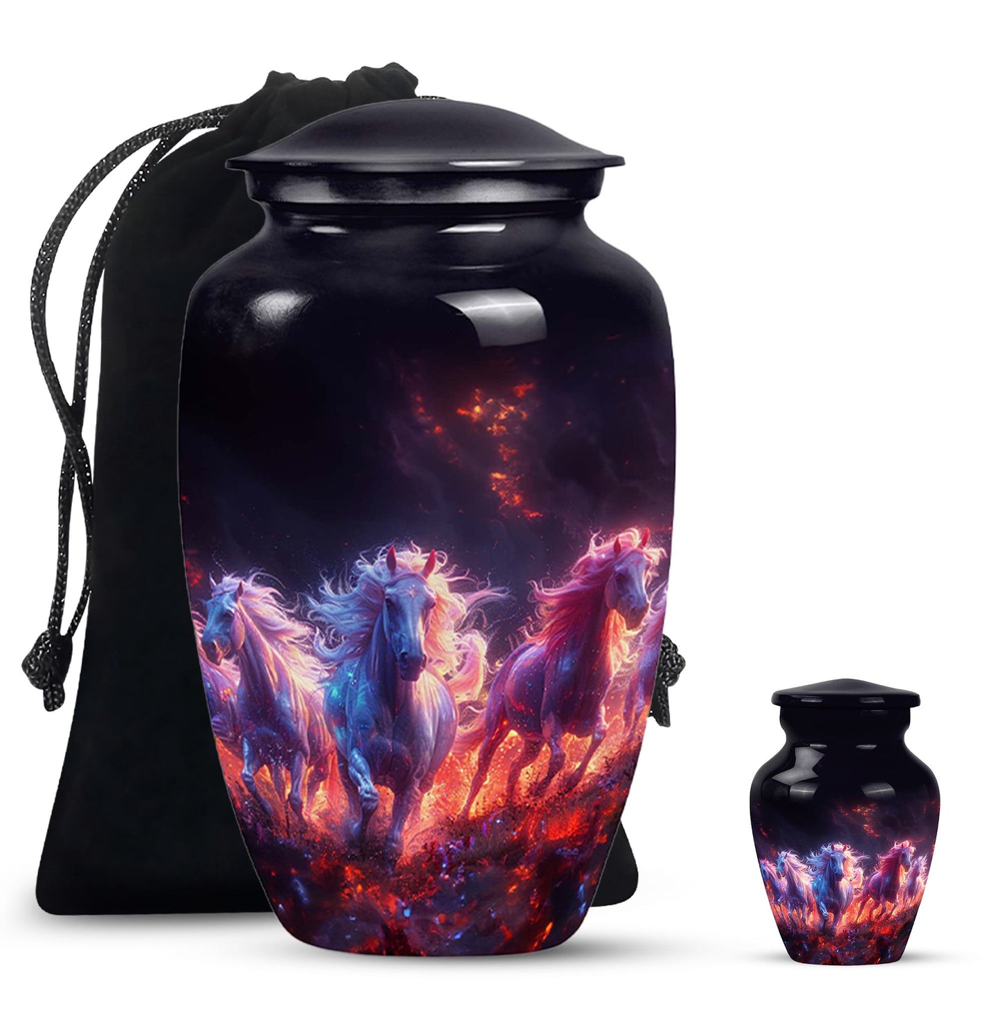 Personalized Horse Cremation Urn for Men - 10-inch, 200 cu in - Yatskia