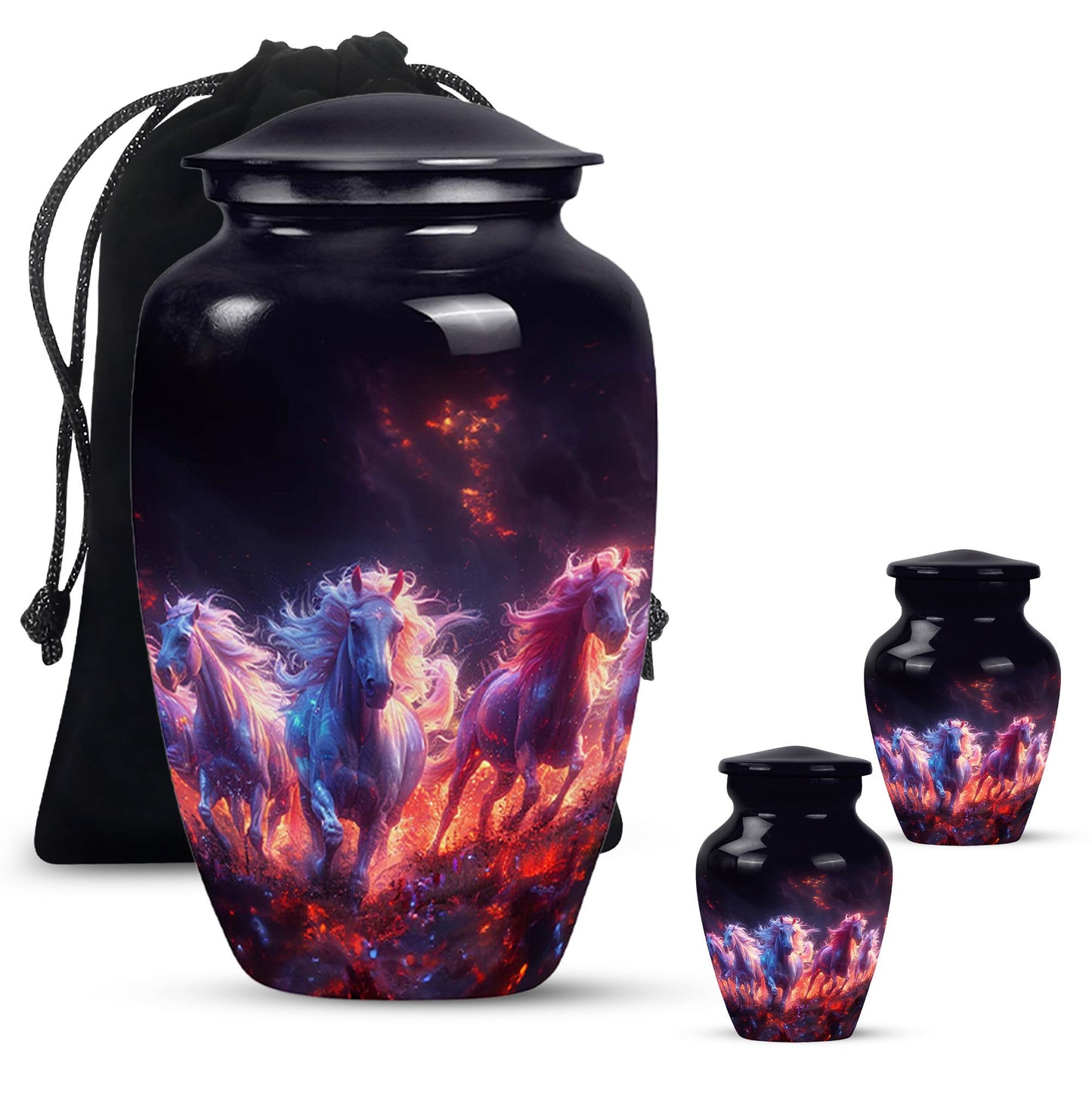 Personalized Horse Cremation Urn for Men - 10-inch, 200 cu in - Yatskia