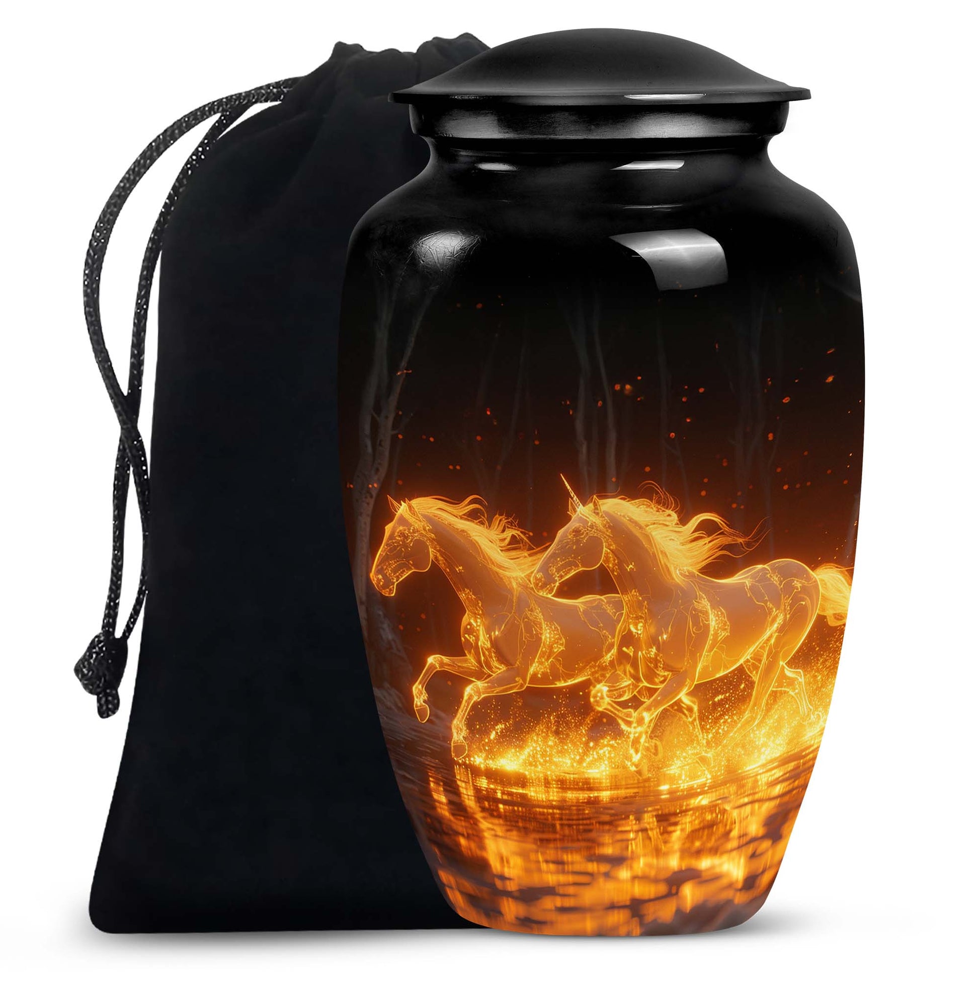 Luminous Ember Gallop Horse Cremation Urns For Human Ashes - Large Urn Mom