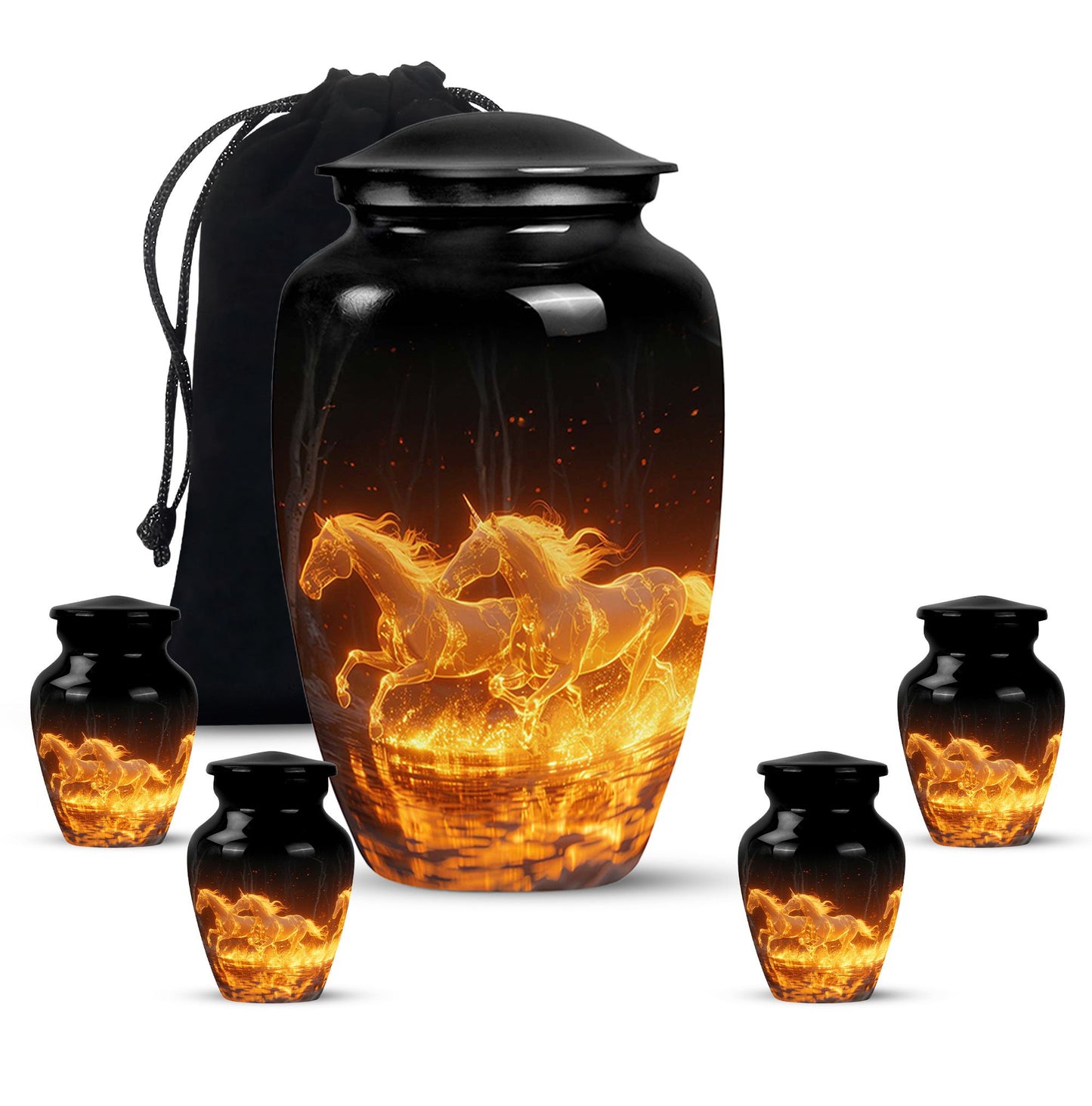 Personalized Horse Cremation Urn for Human Ashes - 10-inch, 200 cu in - Yatskia