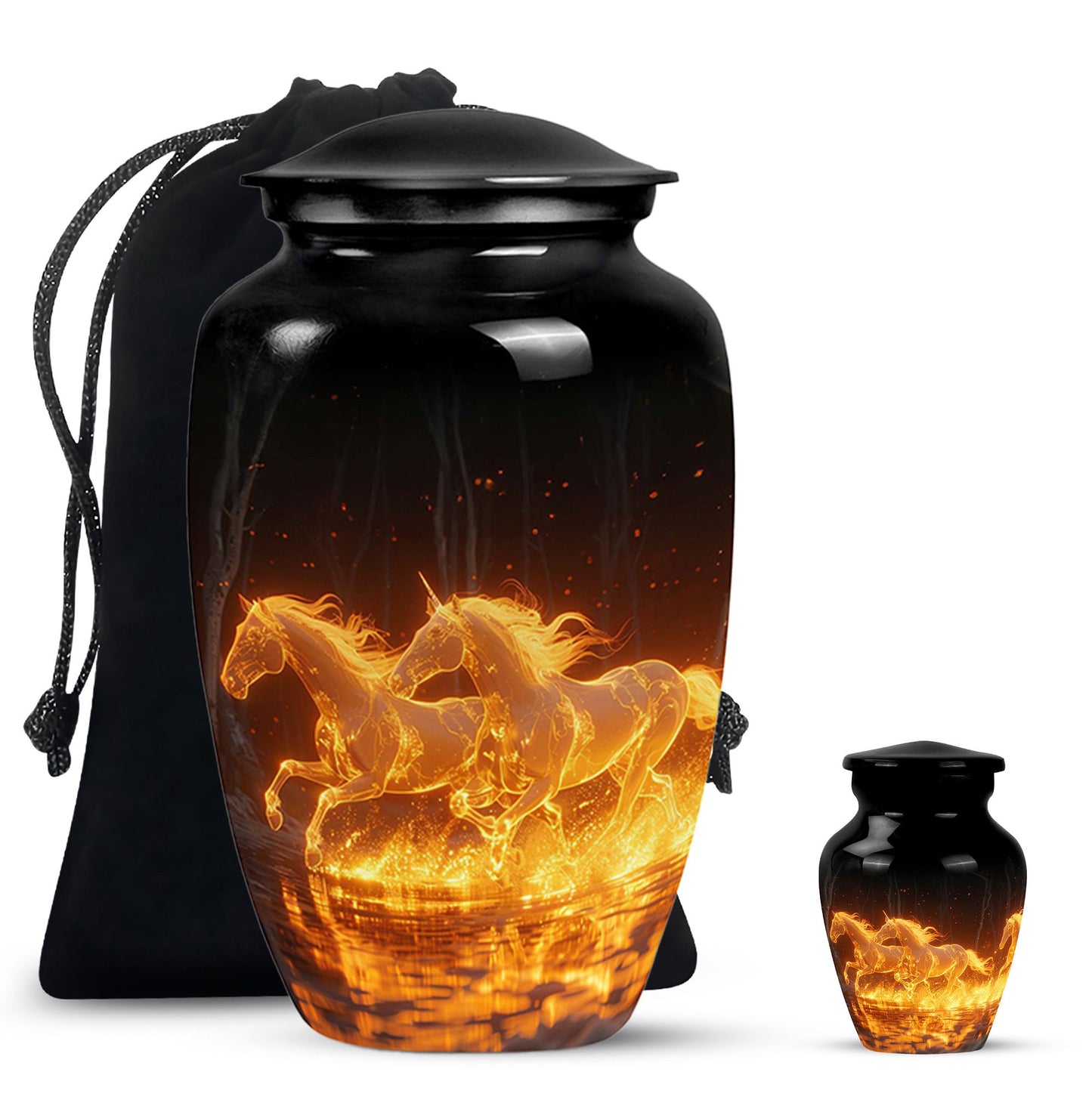 Personalized Horse Cremation Urn for Human Ashes - 10-inch, 200 cu in - Yatskia