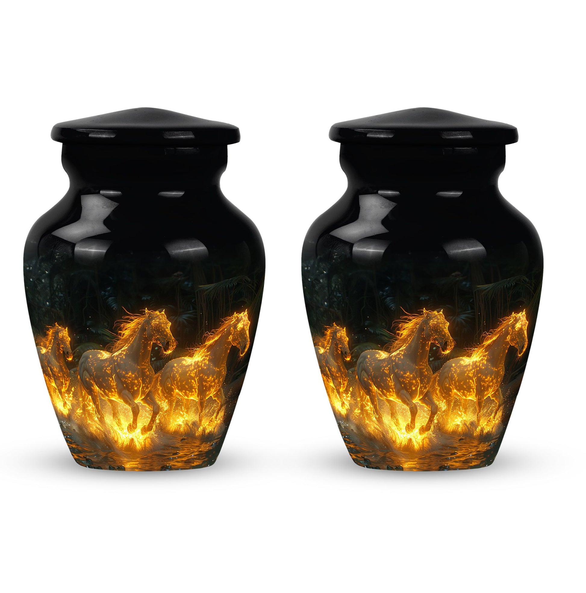 Fiery River Steeds Horse Cremation Urn For Human Ashes - Funeral Urns
