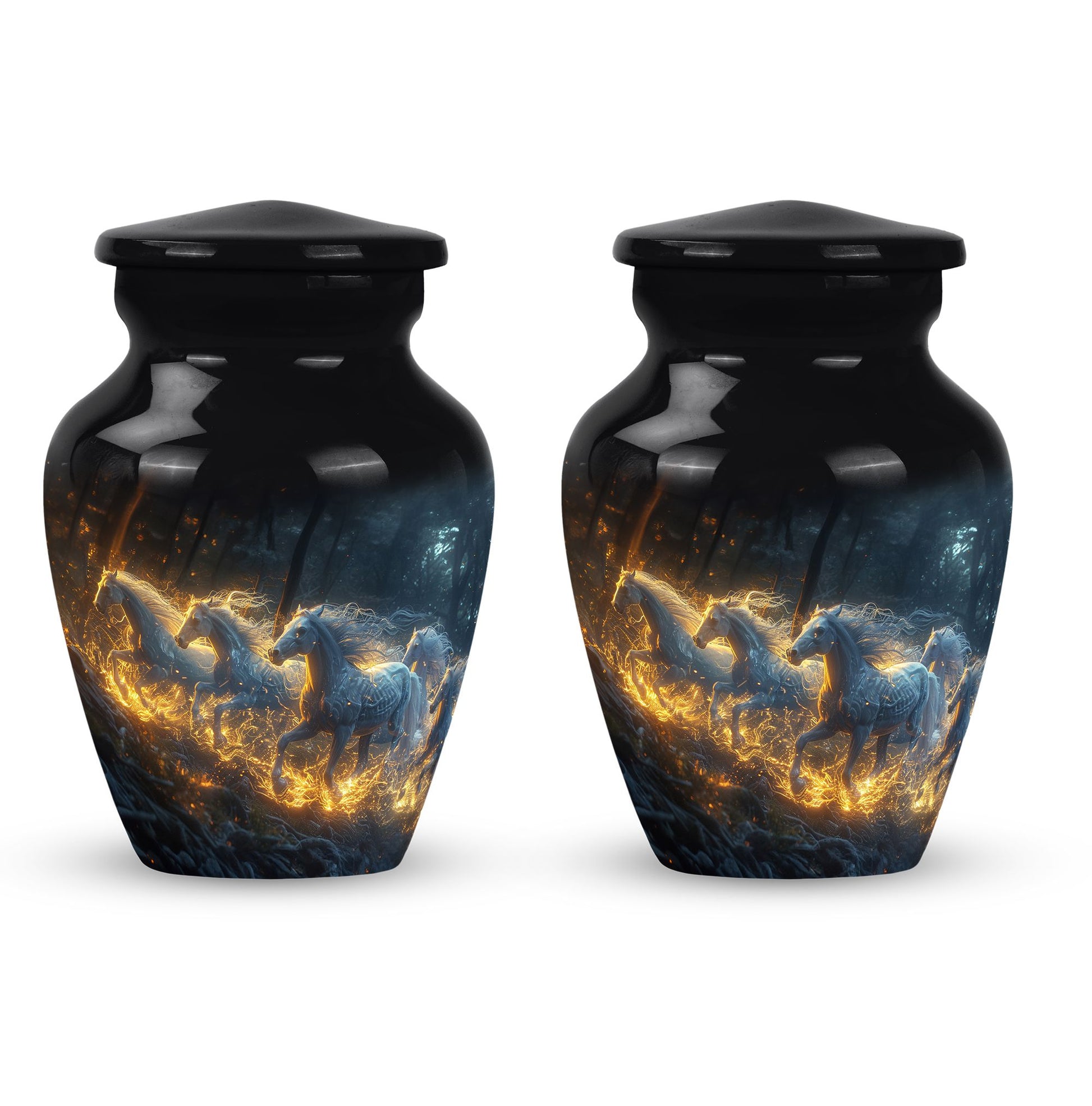 Galloping Horses Cremation Urn For Human Ashes - Urns For Adult Male