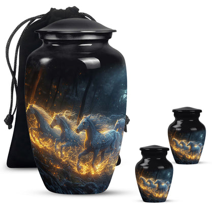 Personalized Horse Cremation Urn for Human Ashes - 10-inch, 200 cu in - Yatskia