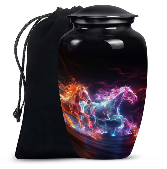 Running Horses Cremation Urns For Human Ashes - Burial Urns For Adult