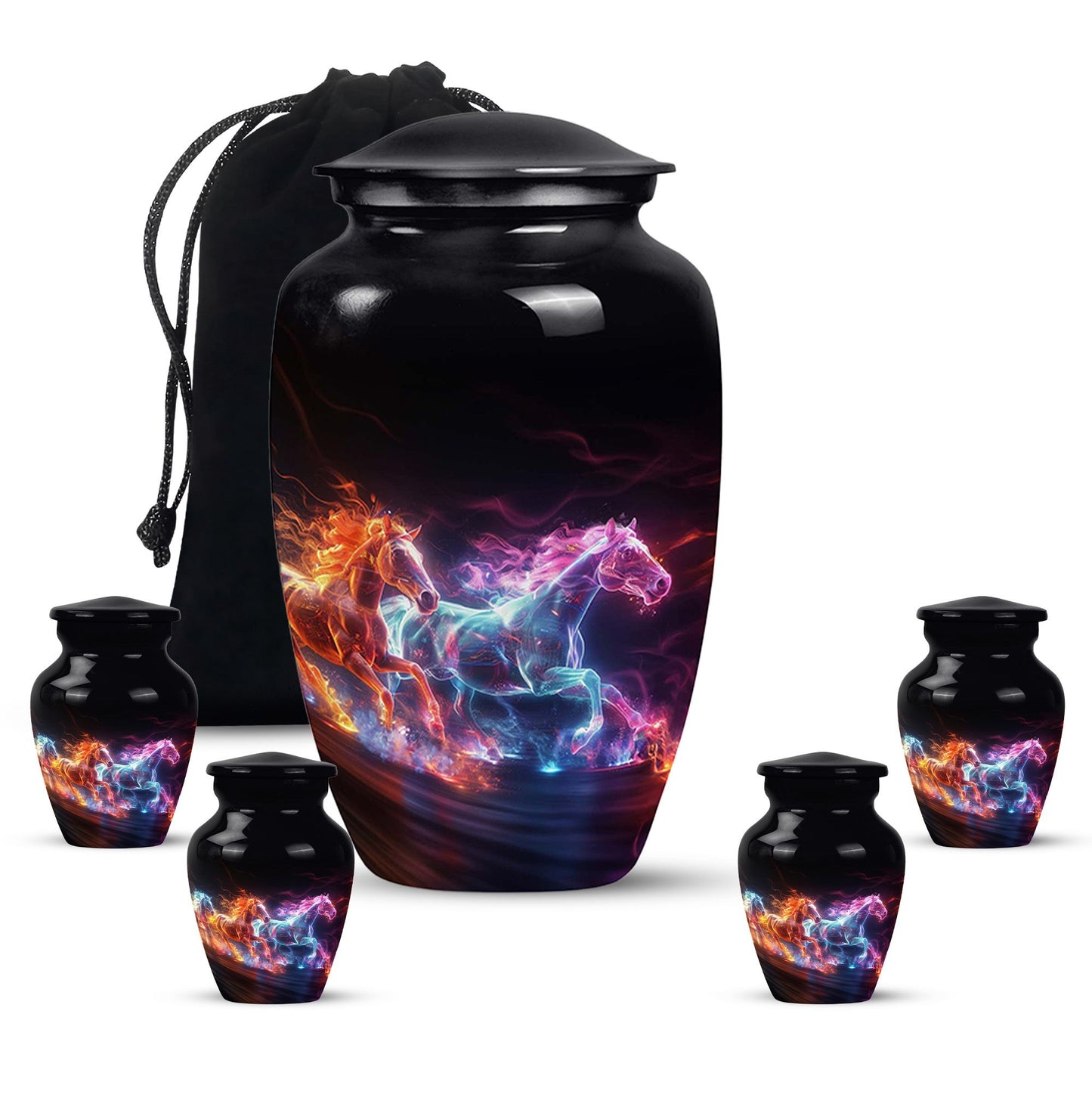 Personalized Horse Cremation Urn for Human Ashes - 10-inch, 200 cu in - Yatskia