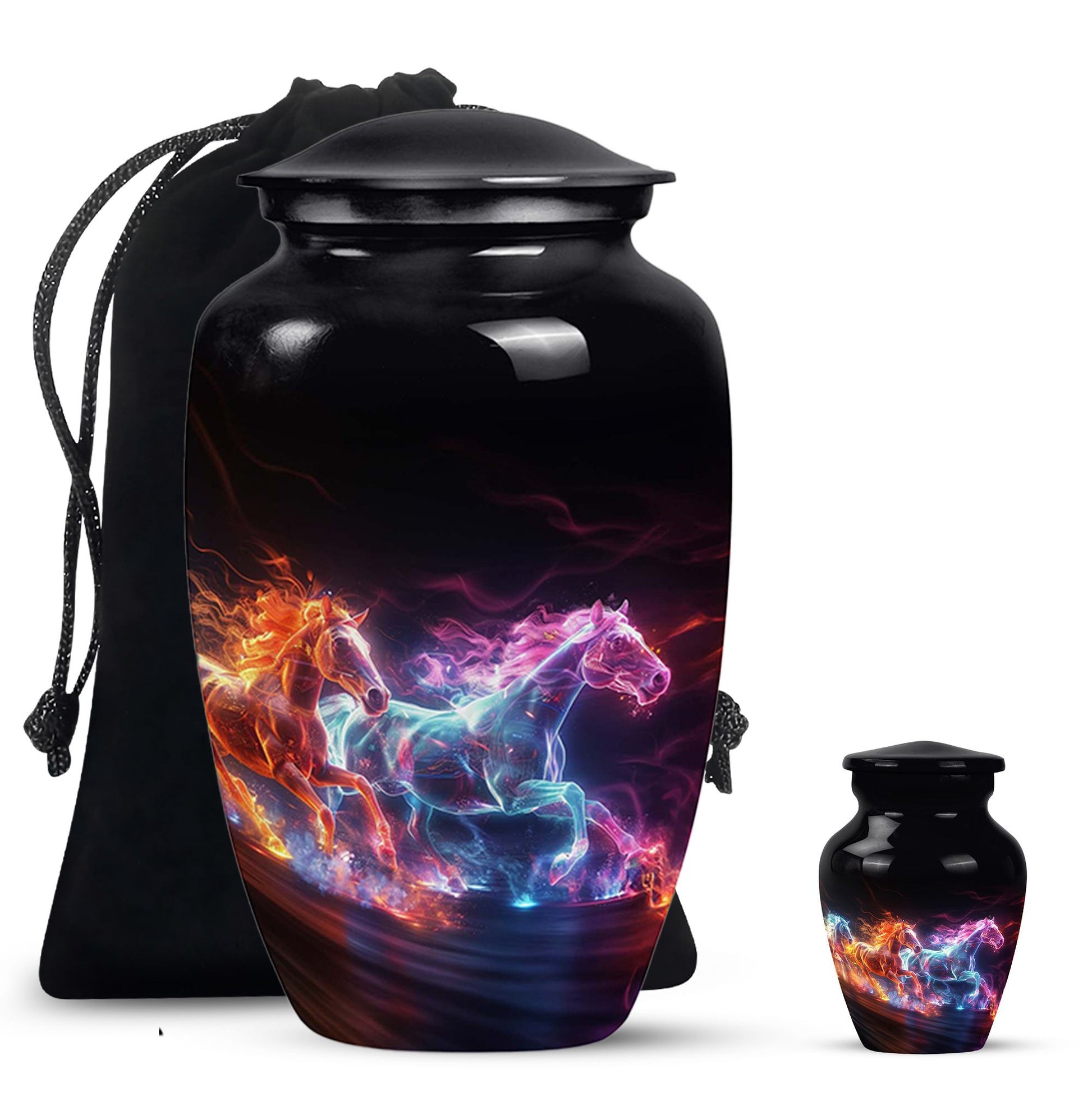 Running Horses Cremation Urns For Human Ashes - Burial Urns For Adult