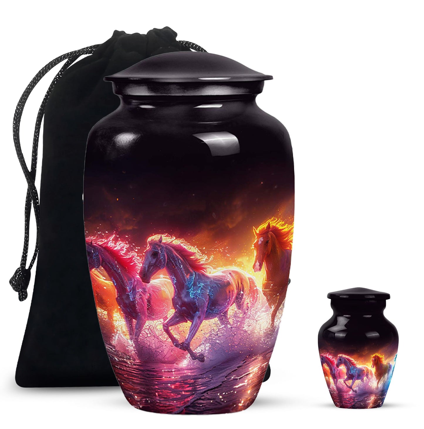 Personalized Horse Cremation Urn for Human Ashes - 10-inch, 200 cu in - Yatskia