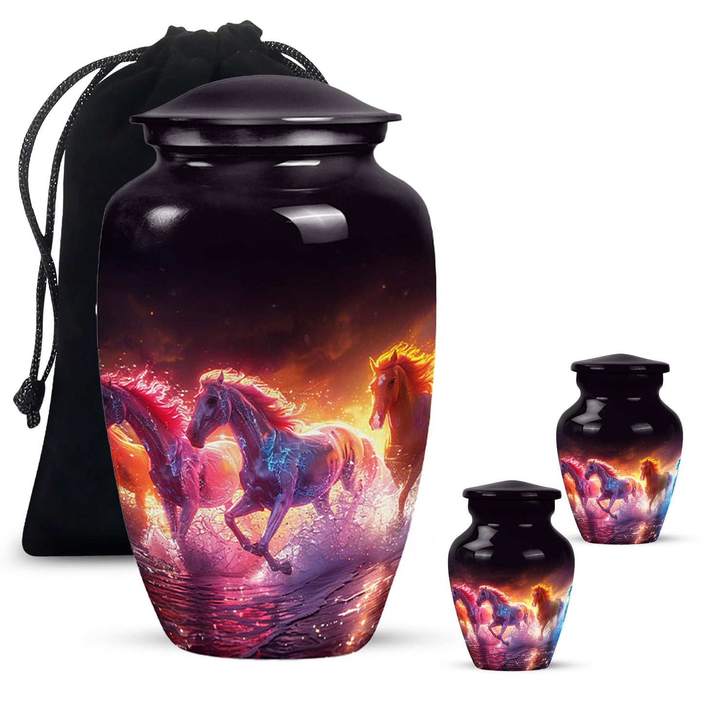 Personalized Horse Cremation Urn for Human Ashes - 10-inch, 200 cu in - Yatskia