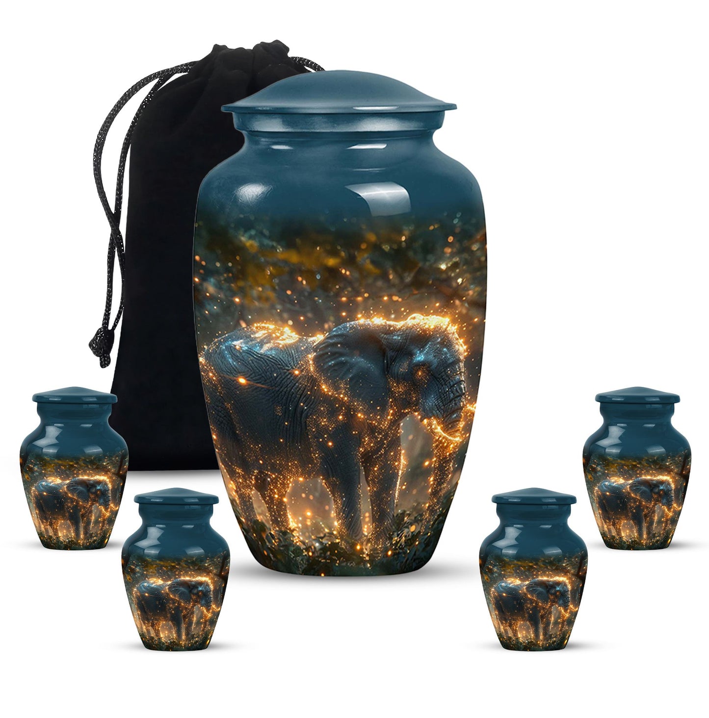 Personalized Elephant Cremation Urn for Men and Women - 10-inch, 200 cu in - Yatskia