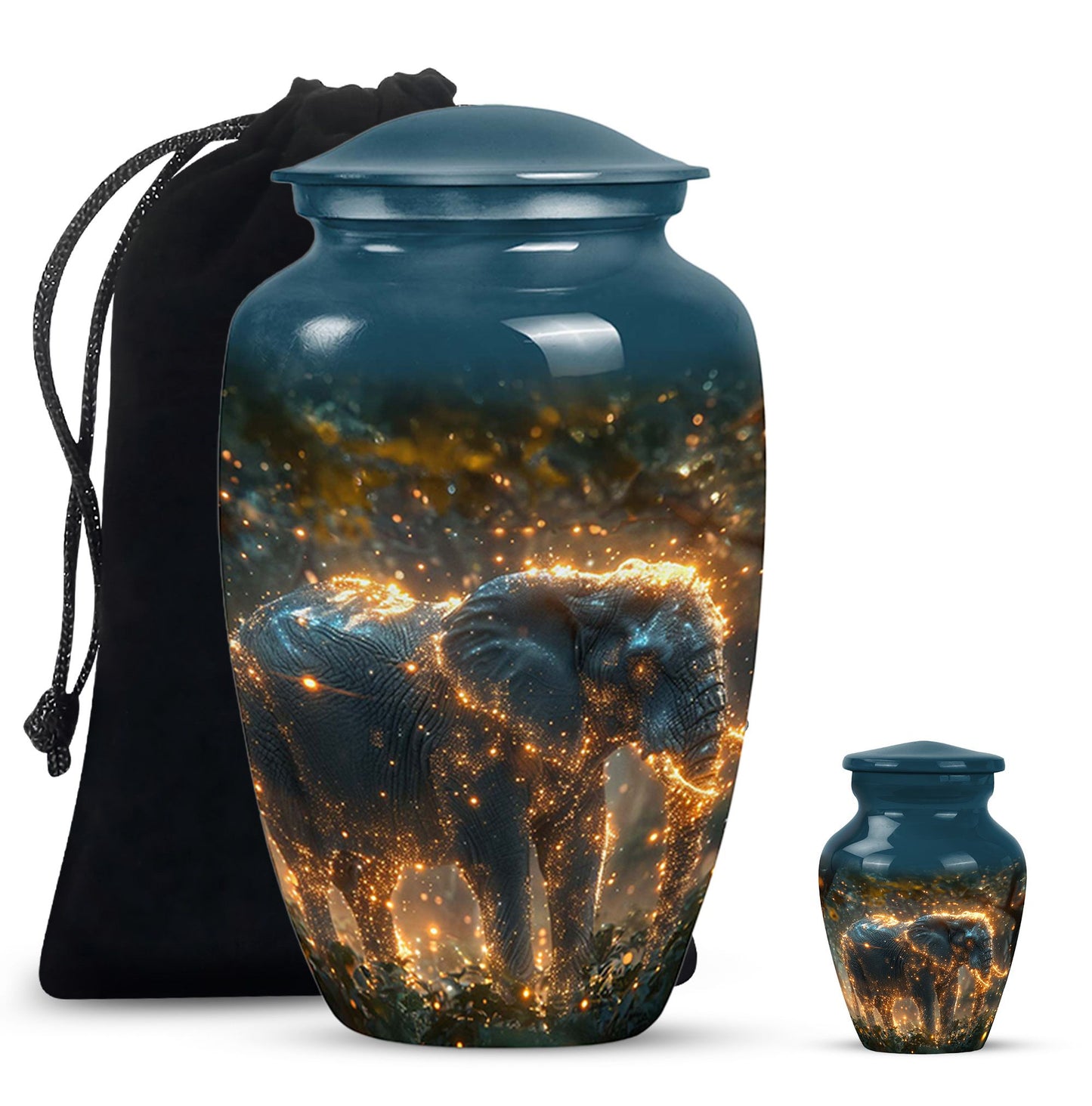 Personalized Elephant Cremation Urn for Men and Women - 10-inch, 200 cu in - Yatskia