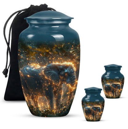 Personalized Elephant Cremation Urn for Men and Women - 10-inch, 200 cu in - Yatskia