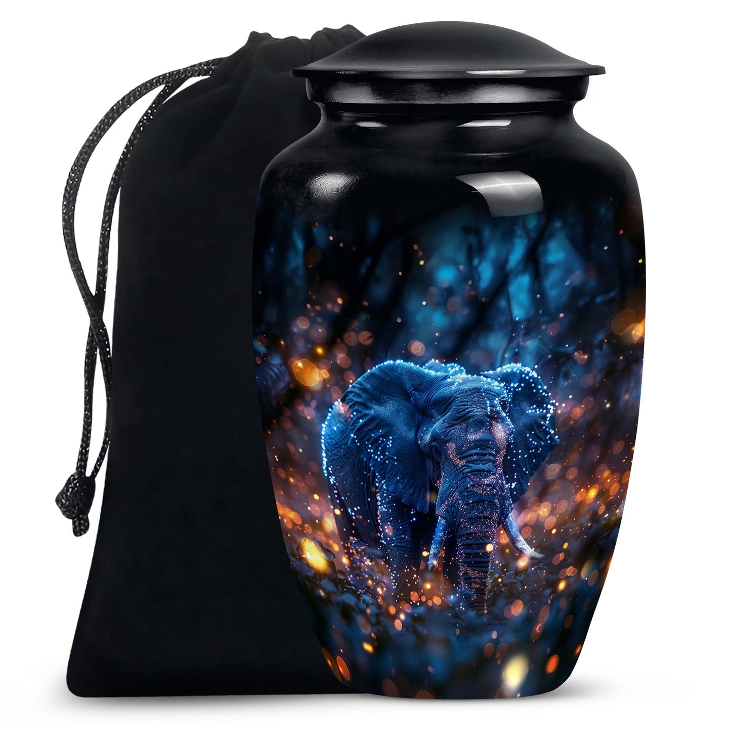 Personalized Elephant Cremation Urn for Human Ashes - 10-inch, 200 cu in - Yatskia