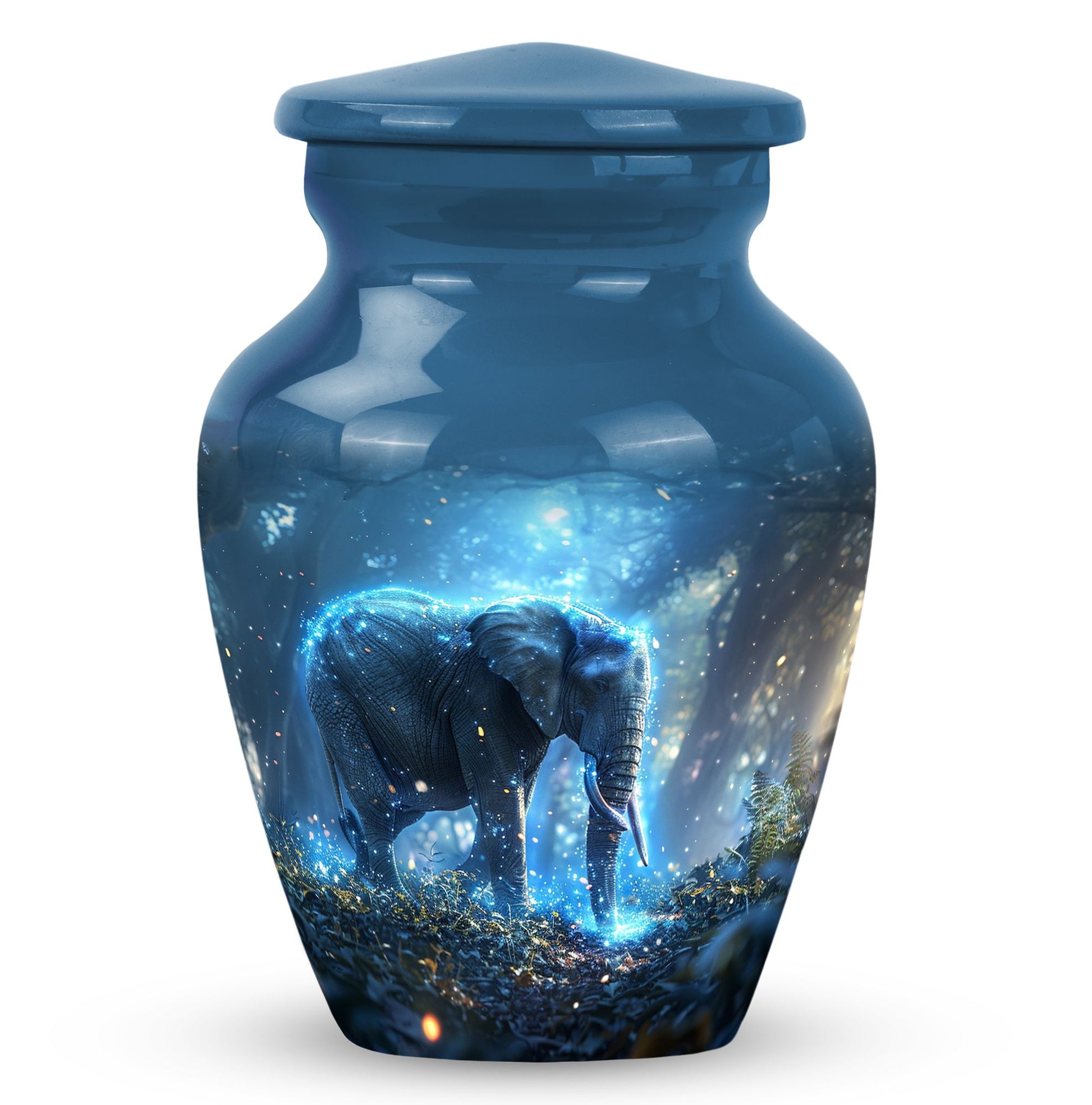 Blue Elephant Galaxy Cremation Urns For Human Ashes - Urns For Men & Women