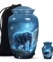 Blue Elephant Galaxy Cremation Urns For Human Ashes - Urns For Men & Women