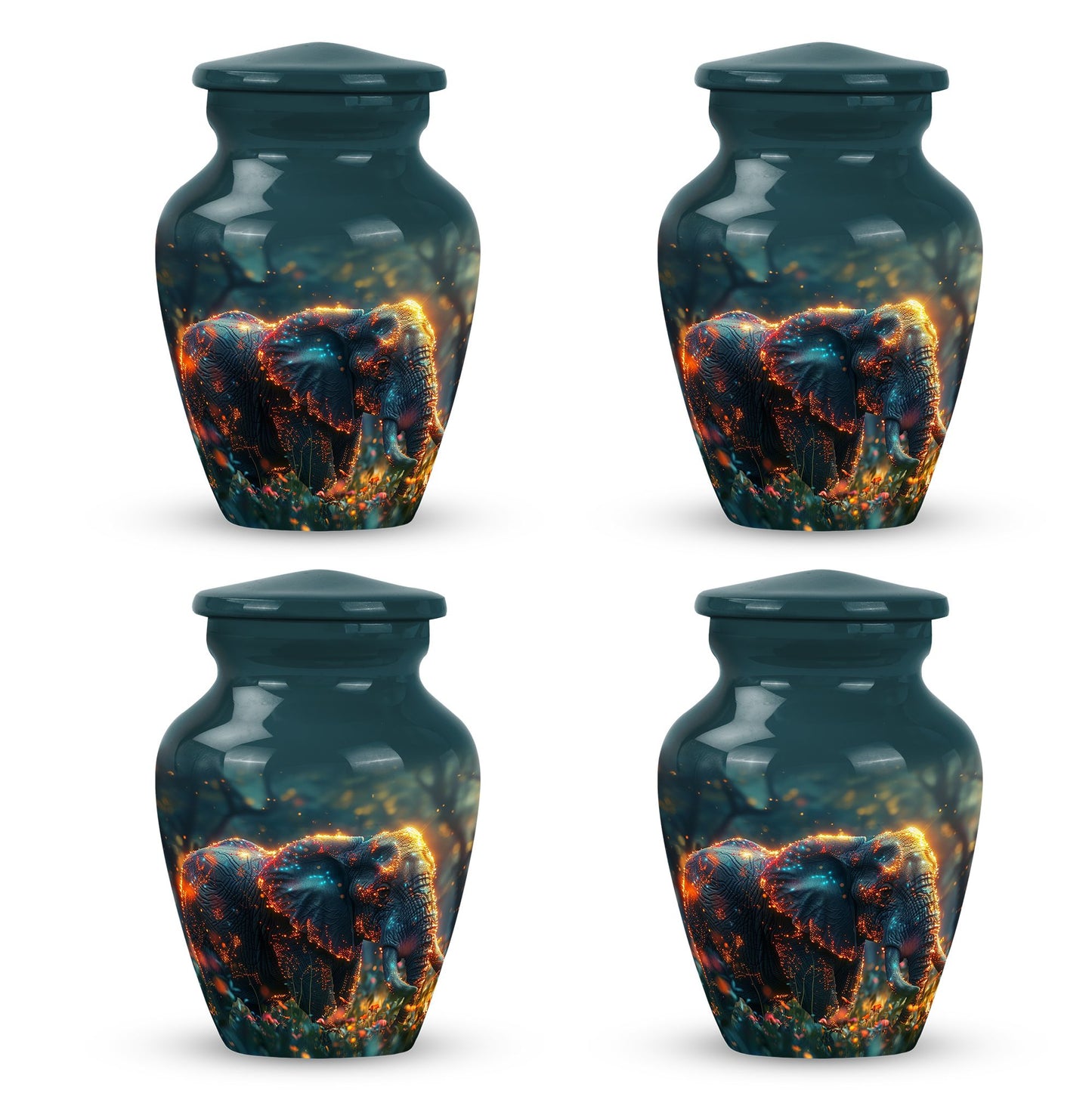 Personalized Elephant Cremation Urn for Women - 10-inch, 200 cu in - Yatskia