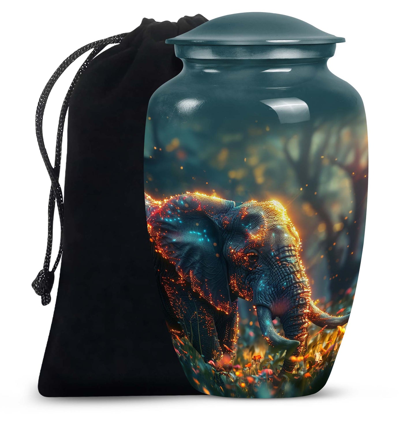 Personalized Elephant Cremation Urn for Women - 10-inch, 200 cu in - Yatskia