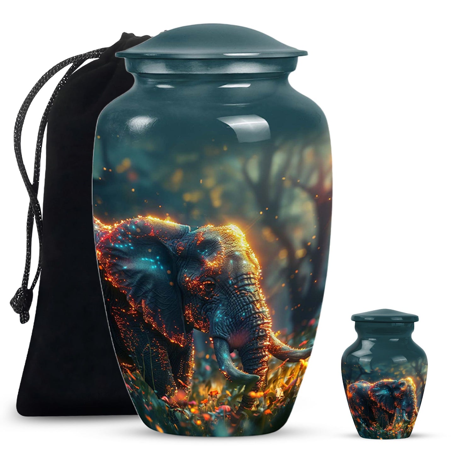 Personalized Elephant Cremation Urn for Women - 10-inch, 200 cu in - Yatskia