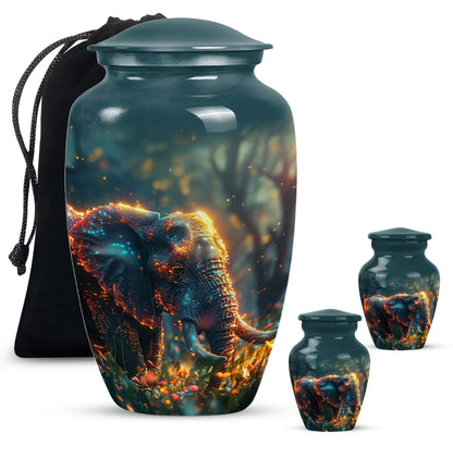 Personalized Elephant Cremation Urn for Women - 10-inch, 200 cu in - Yatskia