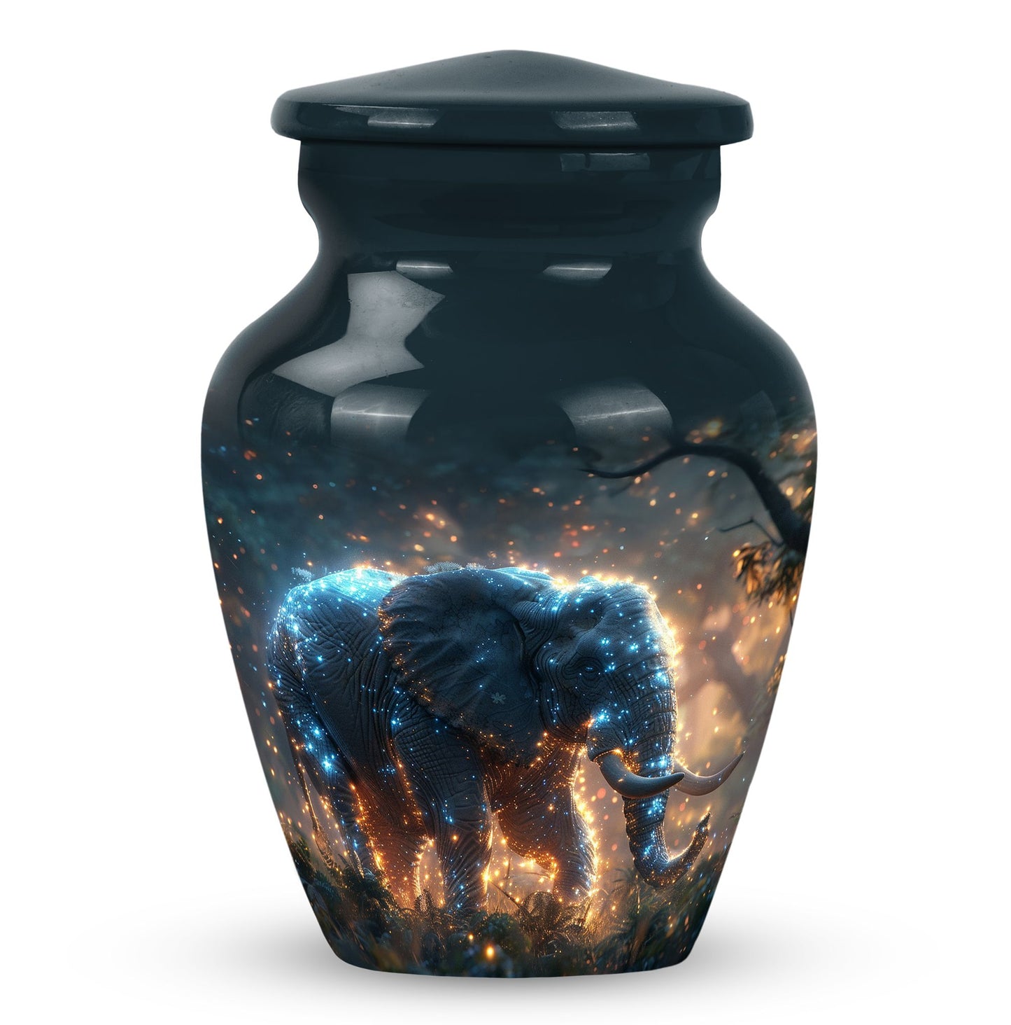 Personalized Elephant Cremation Urn for Men & Women - 10-inch, 200 cu in - Yatskia