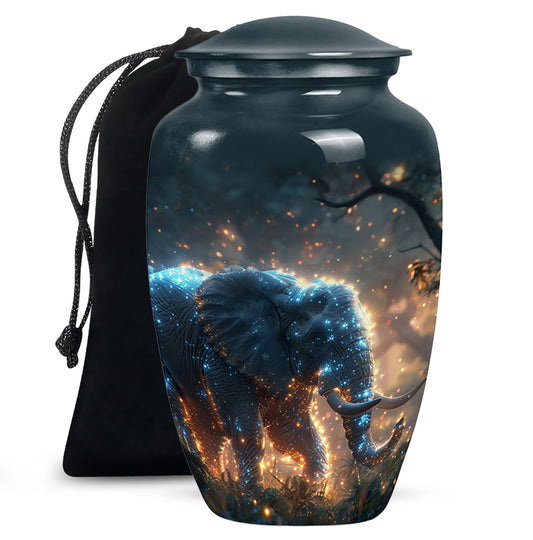Majestic Elephant Night Forest Design - Funeral Urns For Men & Women