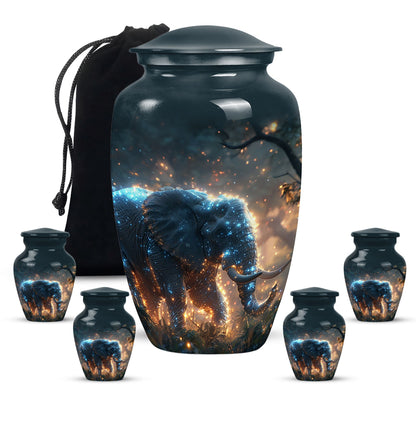 Personalized Elephant Cremation Urn for Men & Women - 10-inch, 200 cu in - Yatskia