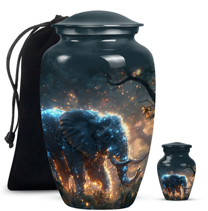 Personalized Elephant Cremation Urn for Men & Women - 10-inch, 200 cu in - Yatskia