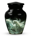White Unicorn Black Urn - Cremation Urns For Adult Ashes Women
