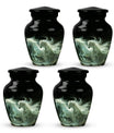 White Unicorn Black Urn - Cremation Urns For Adult Ashes Women
