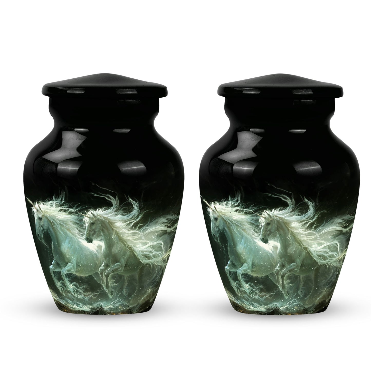 White Personalized White Cremation Urn for Adult - 10-inch, 200 cu in - Yatskia