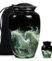 White Unicorn Black Urn - Cremation Urns For Adult Ashes Women