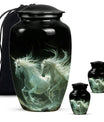 White Unicorn Black Urn - Cremation Urns For Adult Ashes Women