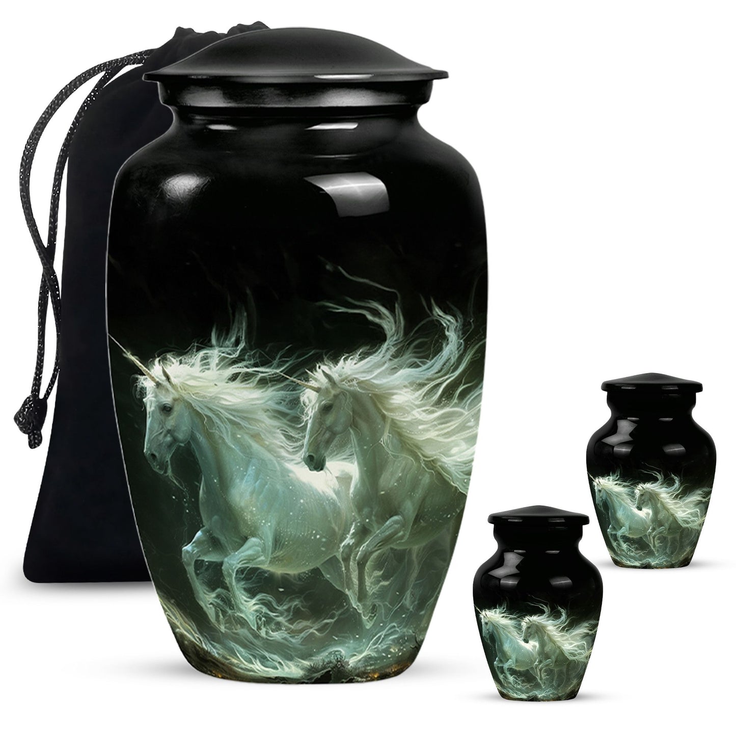 White Personalized White Cremation Urn for Adult - 10-inch, 200 cu in - Yatskia