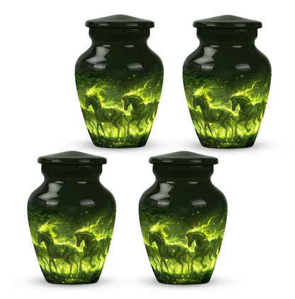 Green Personalized Unicorn Cremation Urn for Women - 10-inch, 200 cu in - Yatskia