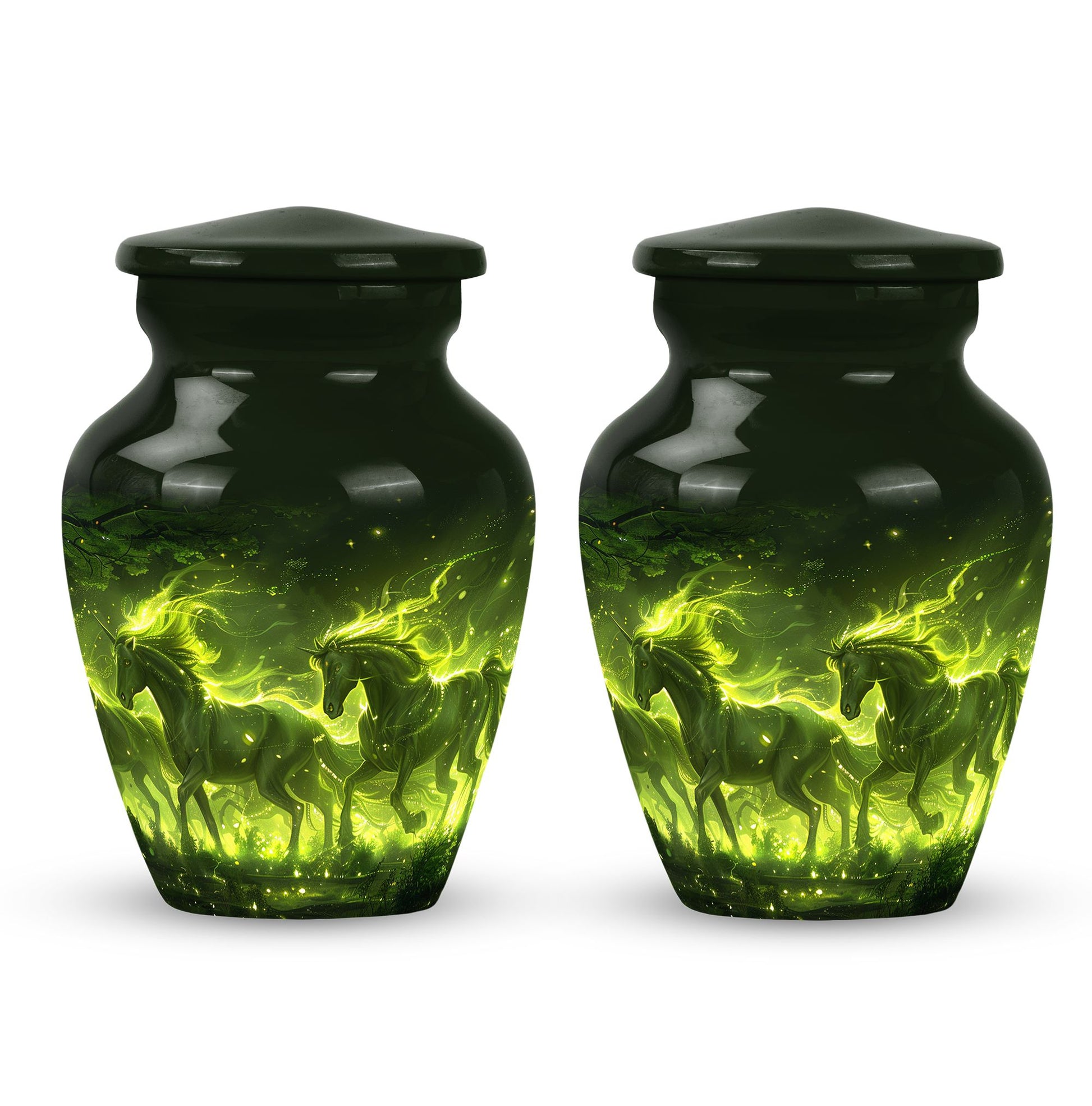 Majestic Green Unicorn Cremation Urn - Urns For Women Ashes