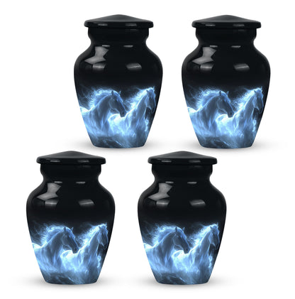 White Personalized Horse Cremation Urn for Human Ashes - 10-inch, 200 cu in - Yatskia