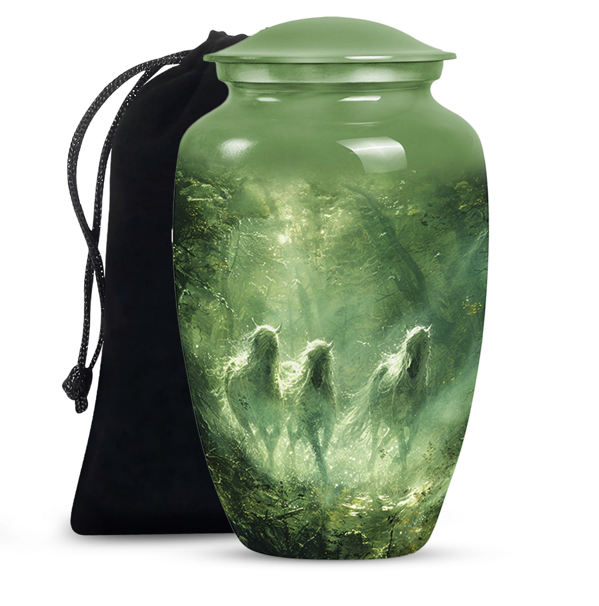 Unicorn In Forest Urn - Large Urn For Ashes For Women
