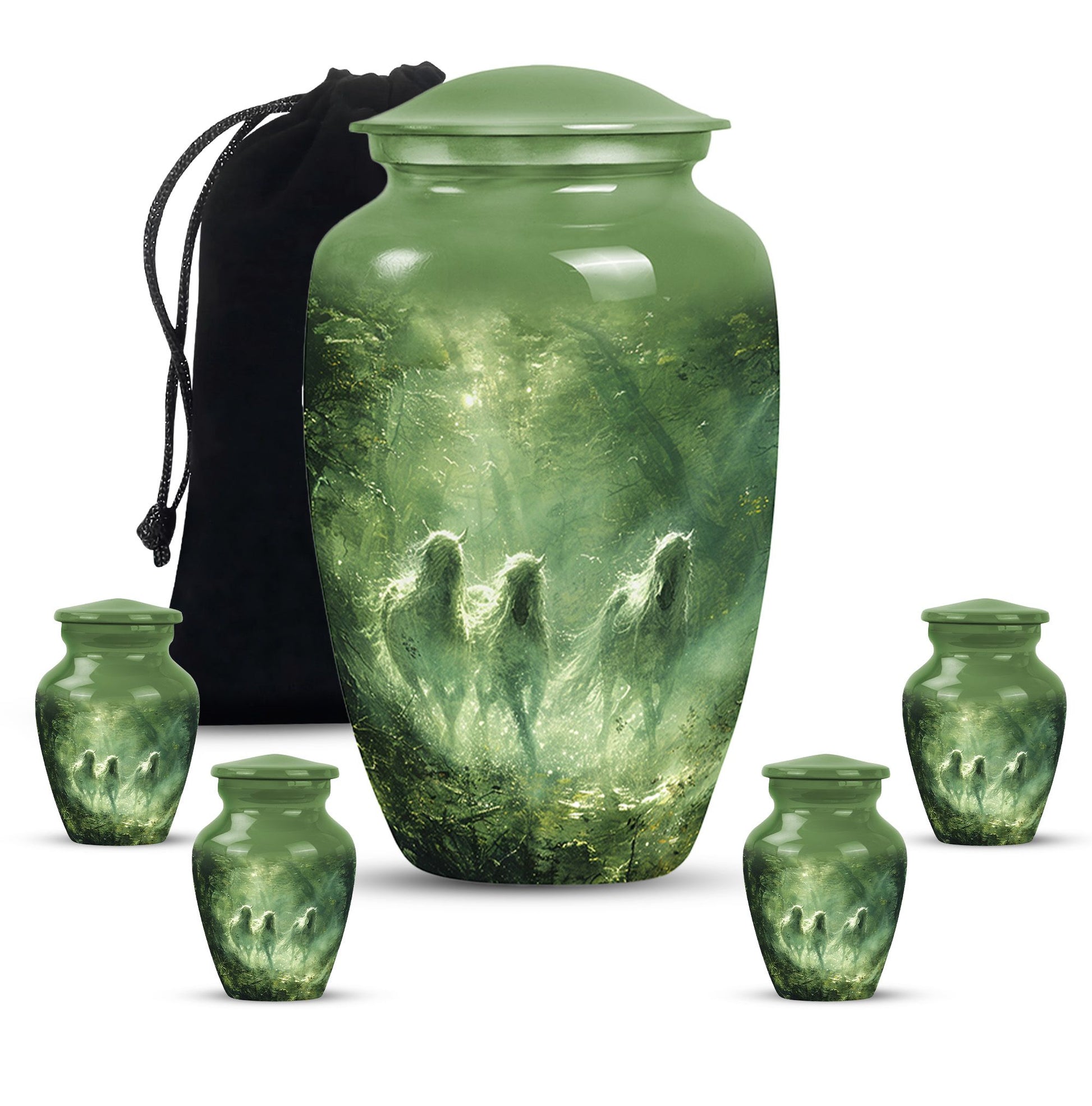 Unicorn In Forest Urn - Large Urn For Ashes For Women