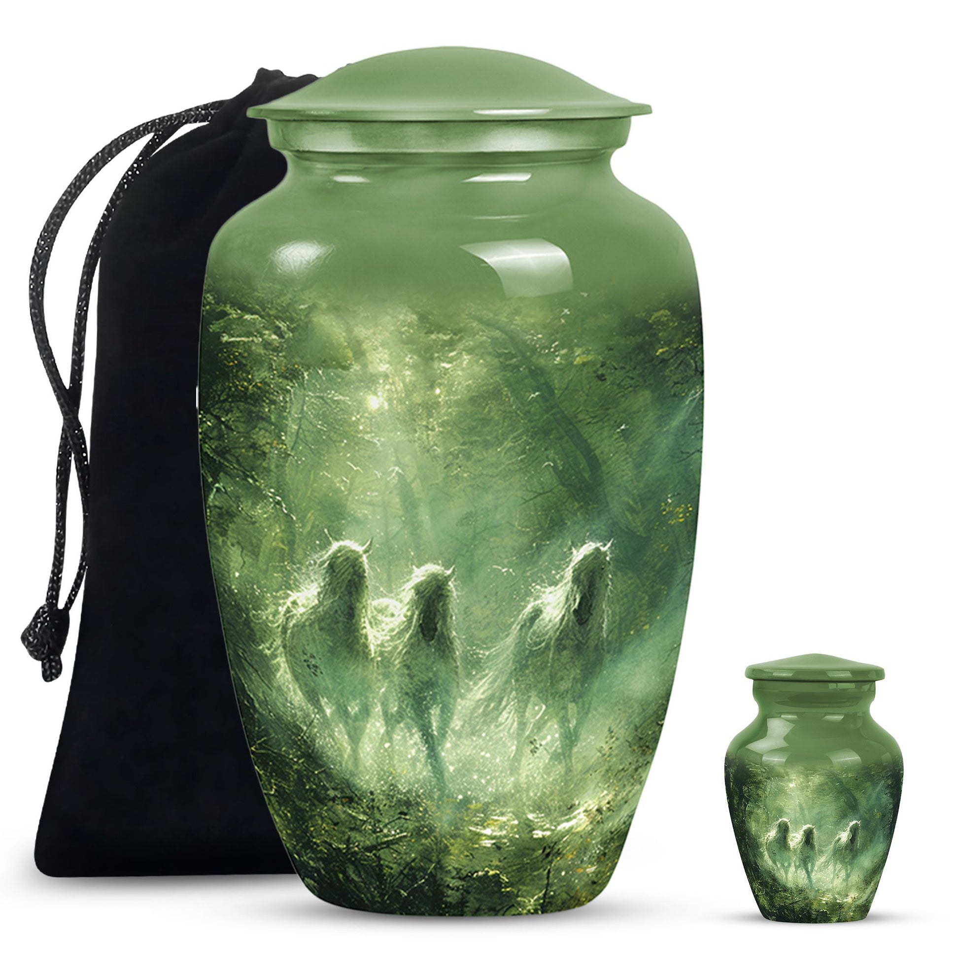 Unicorn In Forest Urn - Large Urn For Ashes For Women