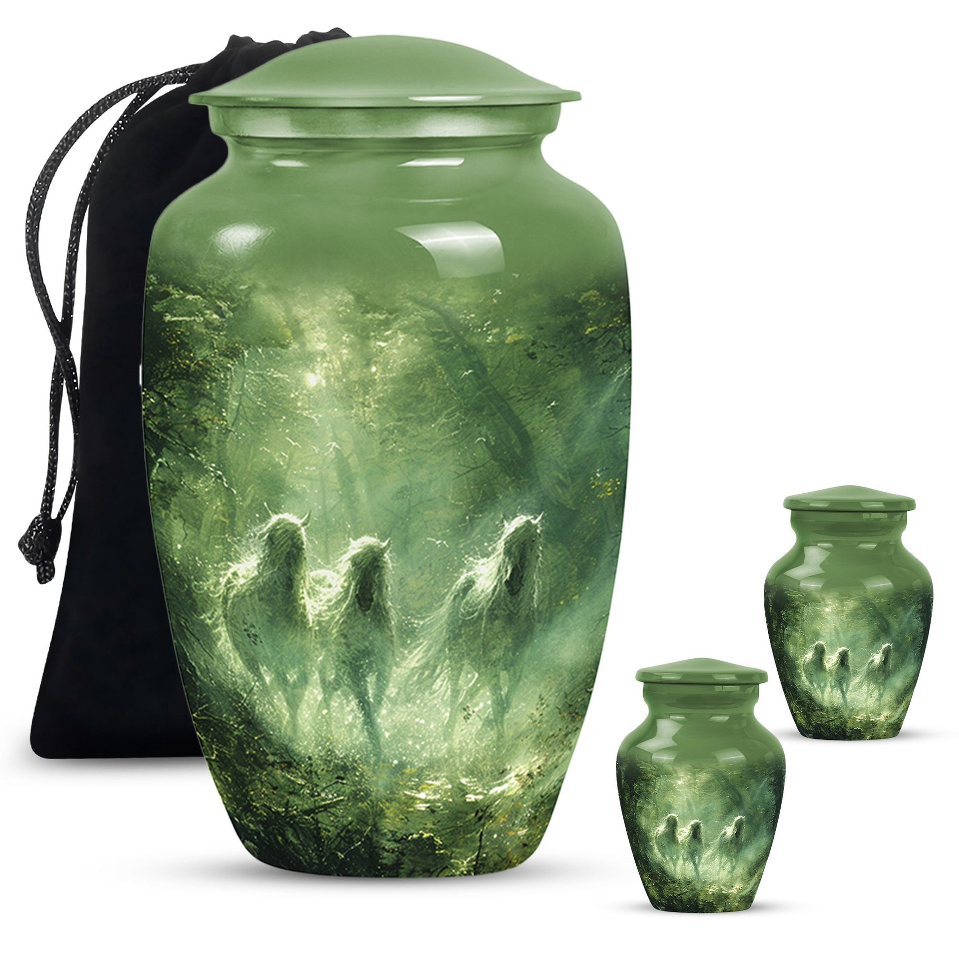 Unicorn In Forest Urn - Large Urn For Ashes For Women