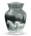 White Horse & Snow Urn - Urns For Human Ashes Adult Large