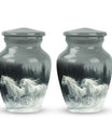 White Horse & Snow Urn - Urns For Human Ashes Adult Large
