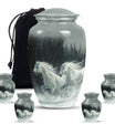 White Horse & Snow Urn - Urns For Human Ashes Adult Large
