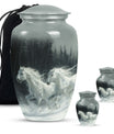 White Horse & Snow Urn - Urns For Human Ashes Adult Large