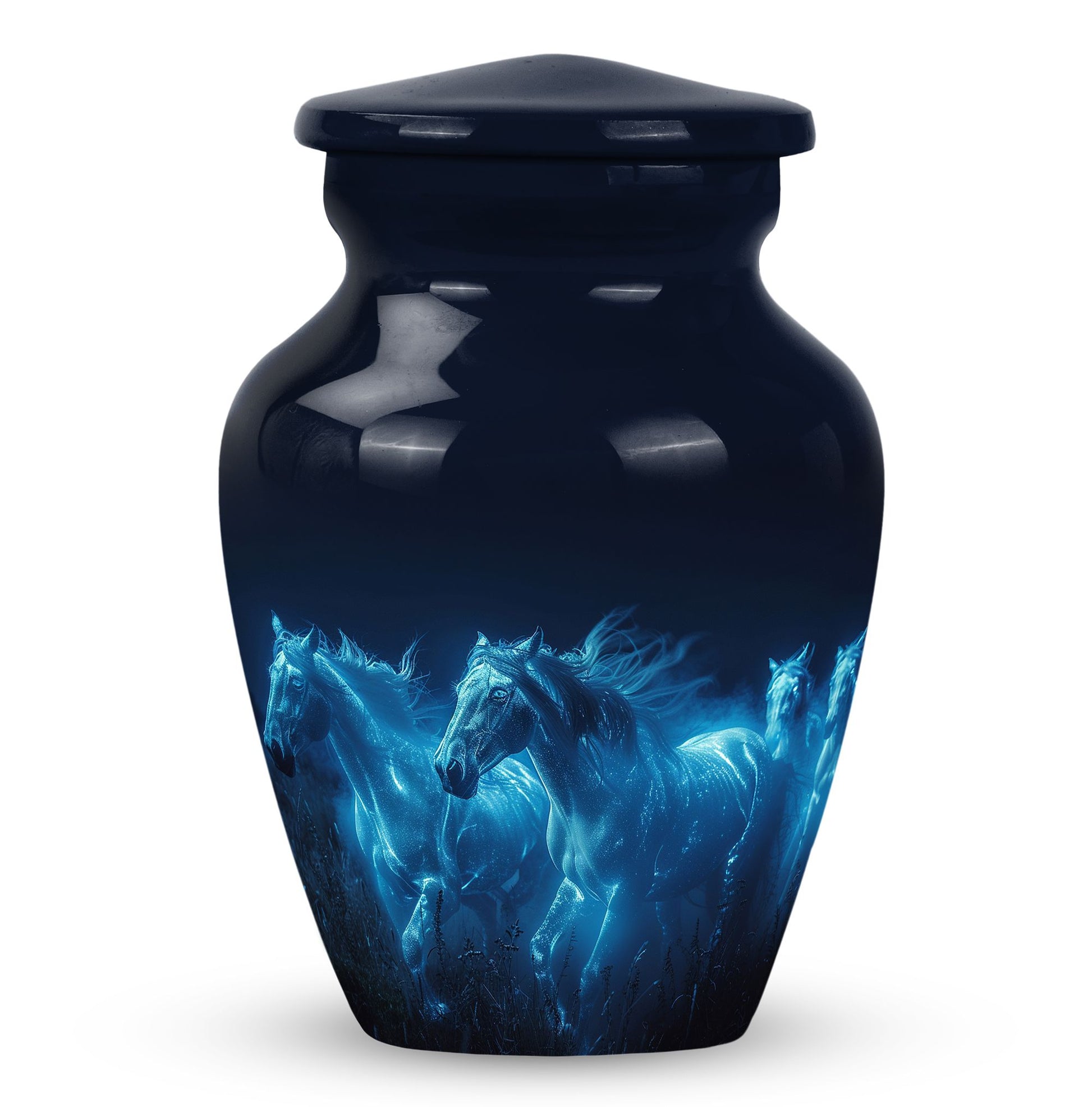 Horse Urn with Glowing Spirit Horses - Adult Large Urns